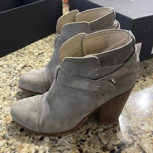 Rag & Bone Harrow Booties light grey suede size 36.5